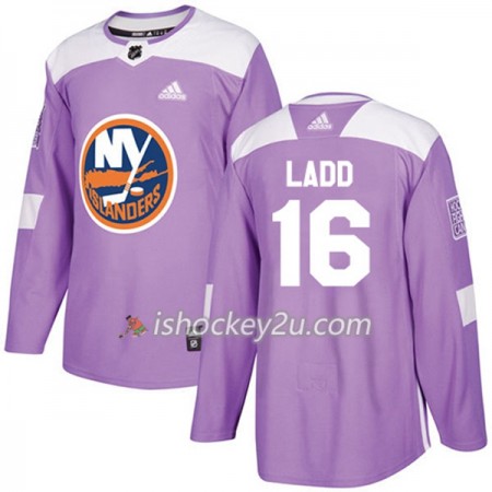 Mænd NHL New York Islanders Trøje Andrew Ladd 16 Adidas 2017-2018 Lilla Fights Cancer Practice Authentic